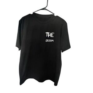 Groom T-Shirt Wedding Party Bachelor Celebration Black‎ Tee Shirt Size L